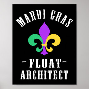 Póster Funny arquitecta Fleur De Lis Mardi Gras Float