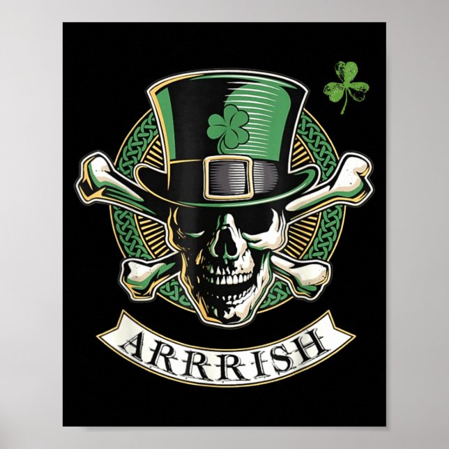 Póster Funny Arrish Irish Rate St Patricks Day Rate Men G (Frente)