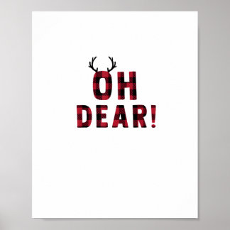 Póster Funny Attitude Oh Dear Plaid Deer Creative Design