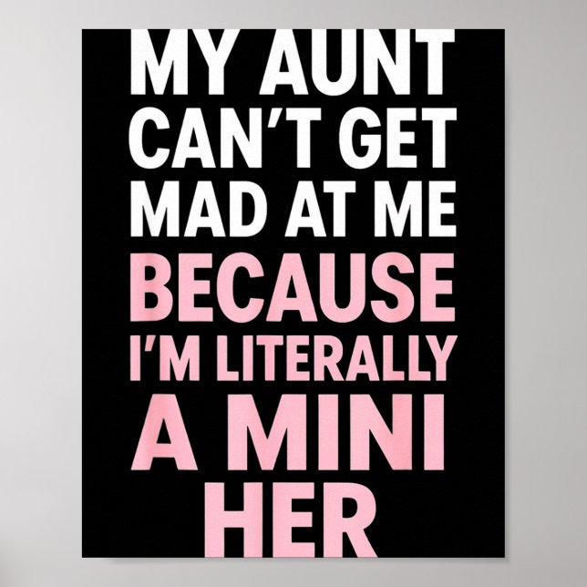 Póster Funny Aunt Niece Mini Her Matching Family Quote  (Frente)