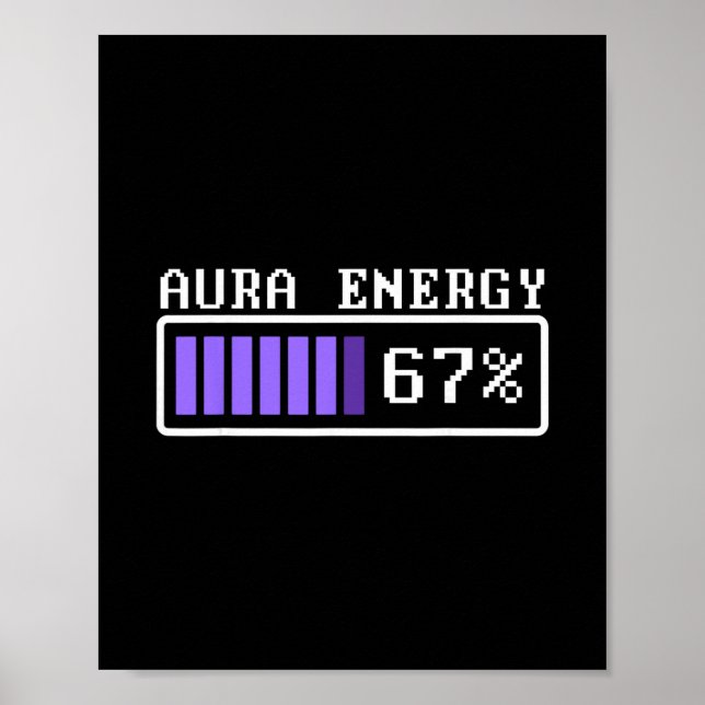 Póster Funny Aura Energy At 67 Six Seven Genz Meme Slang  (Frente)