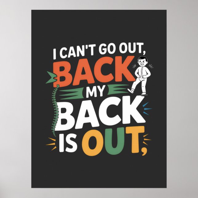 Póster Funny Back Pain Chiropractic Quote (Frente)