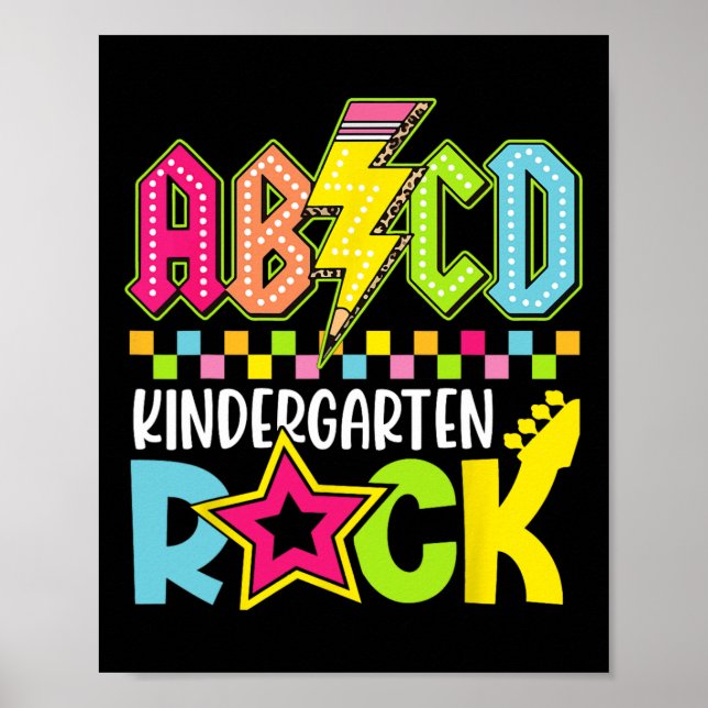 Póster Funny Back To School Lightning Bolt Kindergarten R (Frente)