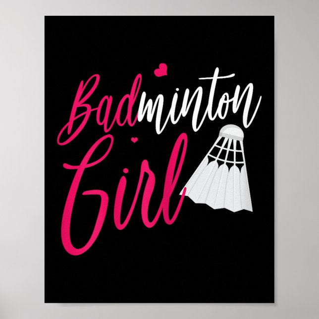 Póster Funny Badminton Chica Badminton Pla (Frente)
