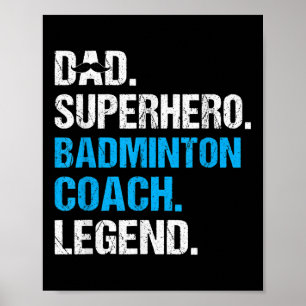 Póster Funny Badminton Coac