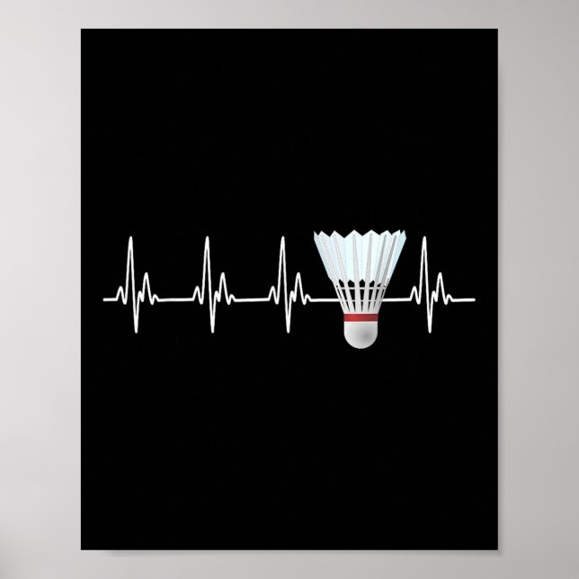 Póster Funny Badminton Player de Shuttle Heartbeat (Frente)