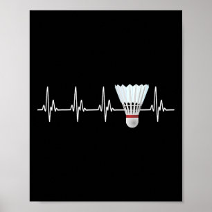 Póster Funny Badminton Player de Shuttle Heartbeat