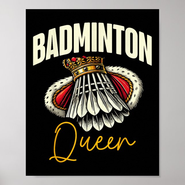 Póster Funny Badminton Player Love Shuttle Design  (Frente)