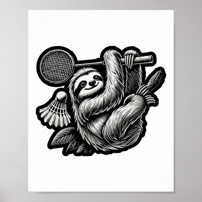 Póster Funny Badminton Player Love Shuttle Design 16 (Frente)