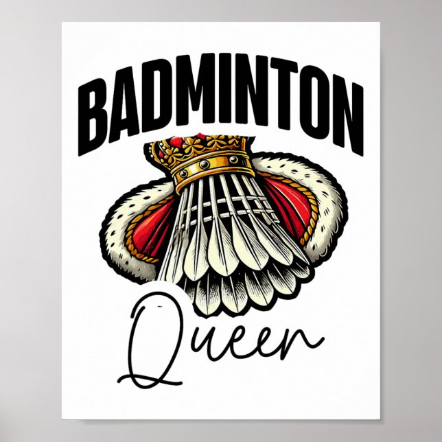 Póster Funny Badminton Player Love Shuttle Design 19 (Frente)