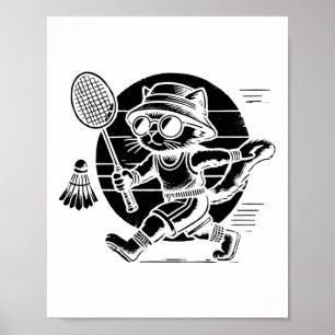 Póster Funny Badminton Player Love Shuttle Design 25