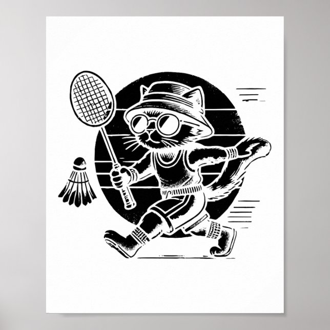 Póster Funny Badminton Player Love Shuttle Design 25 (Frente)