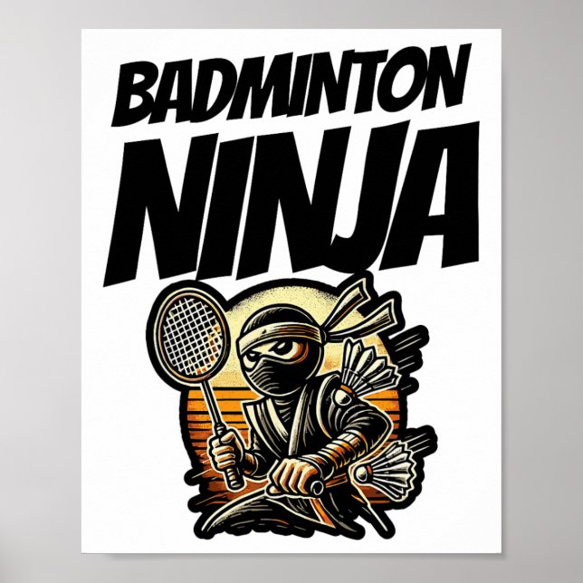 Póster Funny Badminton Player Love Shuttle Design 26 (Frente)