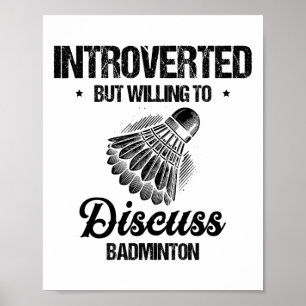 Póster Funny Badminton Player Love Shuttle Design 27