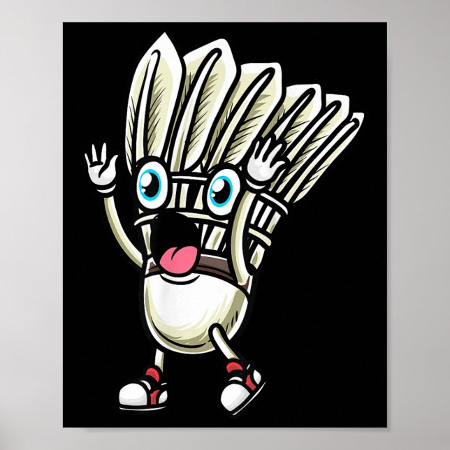 Póster Funny Badminton Shuttle Player Design Men Women _8 (Frente)