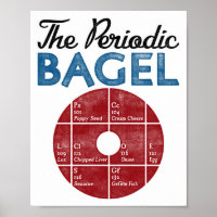 Funny Bagel Poster tabla periódica Bagel Vintage