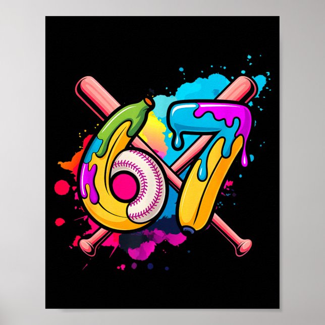 Póster Funny Banana Baseball 67 Ice Cream Drip Meme  (Frente)