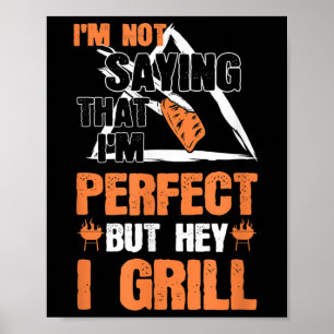 Póster Funny Barbacoa Pun Bbq Grilling Chef Accessories B