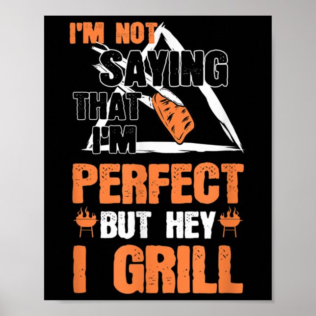 Póster Funny Barbacoa Pun Bbq Grilling Chef Accessories B (Frente)