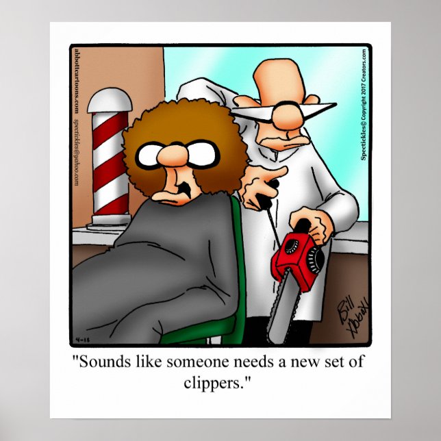 Póster Funny Barbershop Humor Poster (Frente)