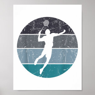 Póster Funny Barco De Badminton Para Hombres Retro Vintag