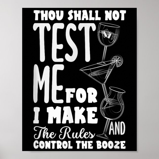 Póster Funny Bartender Thou Shall Not Test Me Quote  (Frente)