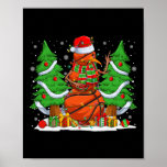 Póster Funny Basketball Balls Snowman Christmas Tree Ligh<br><div class="desc">Gracioso baloncesto bola de nieve árbol navideño de Snowman enciende Navidad</div>