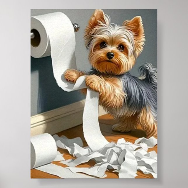 Póster Funny Bathroom Dog Wall Poster (Frente)