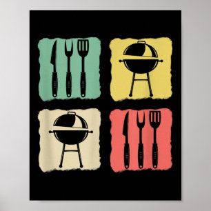 Póster Funny Bbq Barbecue Grill Chiste Fumador Mea