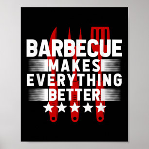 Póster Funny Bbq Barbecue Grill Chiste Fumador Mea