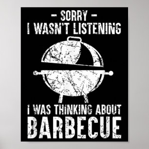 Póster Funny Bbq Barbecue Grill Chiste Fumador Mea