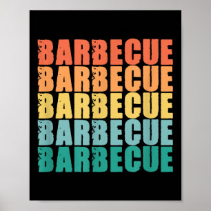 Póster Funny Bbq Barbecue Grill Retro Fumándome