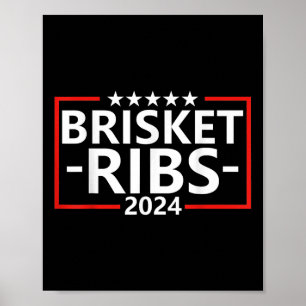 Póster Funny Bbq Barbecue Shirt Brisket Ribs 2024