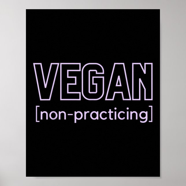 Póster Funny Bbq Carne Lover Vegan no practicante (Frente)