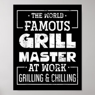 Póster Funny Bbq Chef Grill Meat Lover Gilling Stea