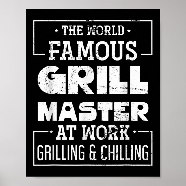 Póster Funny Bbq Chef Grill Meat Lover Gilling Stea (Frente)