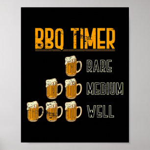 Póster Funny Bbq Chef Smoke Meat Craft Beer Regalo Barbac