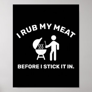 Póster Funny Bbq Dad Chef I Rub My Meat