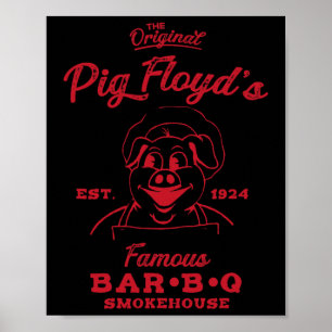Póster Funny Bbq de Pig Floyd's en un humedecimiento Byr-