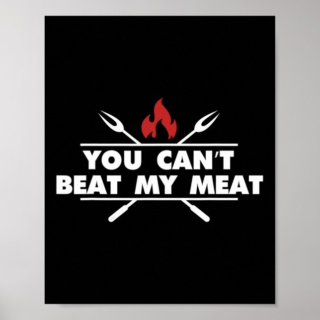 Póster Funny Bbq Grilling Chef Meat Humor  (Frente)
