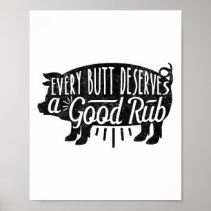 Póster Funny Bbq Parrillada Cerdo a cada Butt que se ama