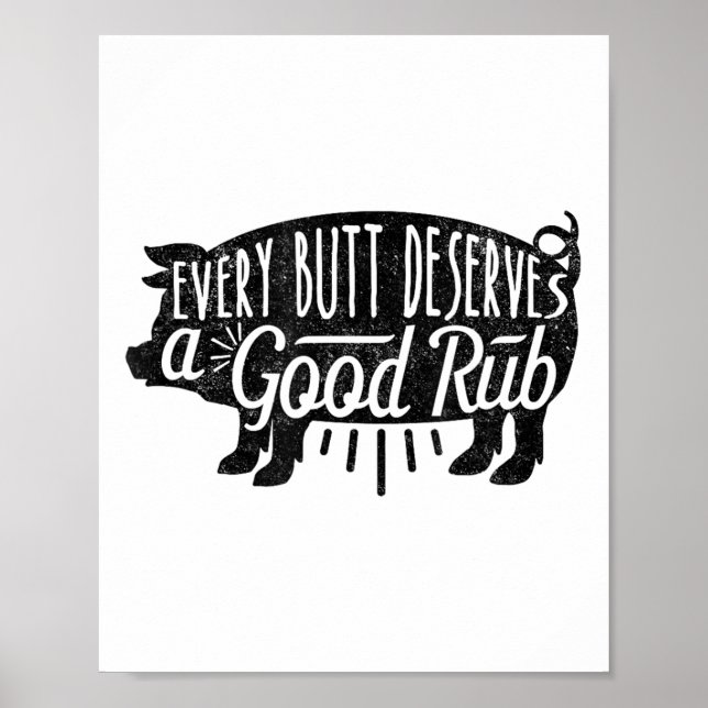 Póster Funny Bbq Parrillada Cerdo a cada Butt que se ama  (Frente)