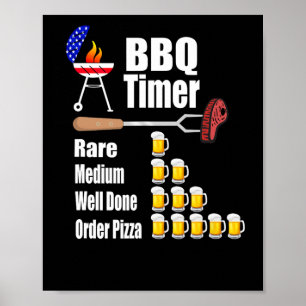 Póster Funny Bbq Timer - Regalo de parrillada barbacoa
