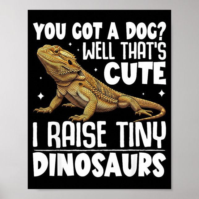 Póster Funny Bearded Dragon Shirt For Men Women Lizard Lo (Frente)