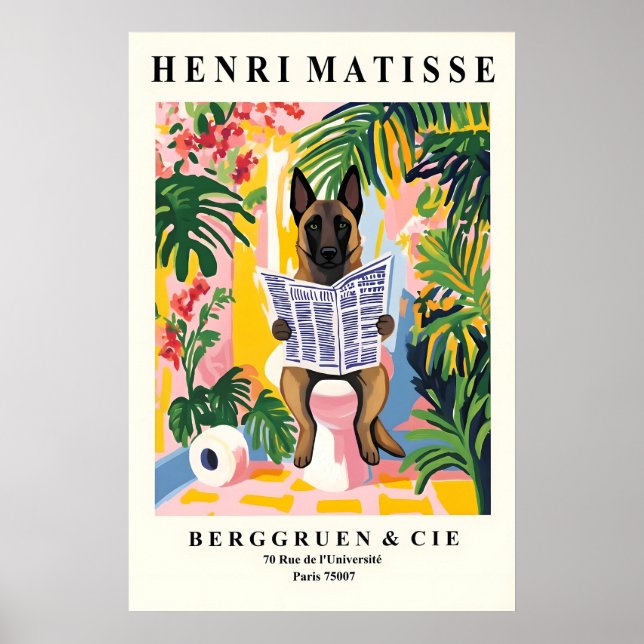 Póster Funny Belgian Malinois Art - Henri Matisse (Frente)