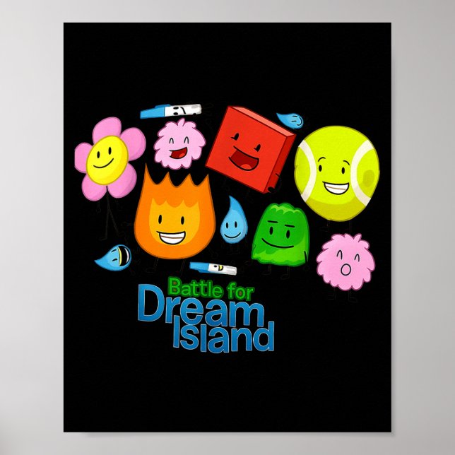 Póster Funny Bfdi-battle For Dream-island Kids Graphic Bo (Frente)