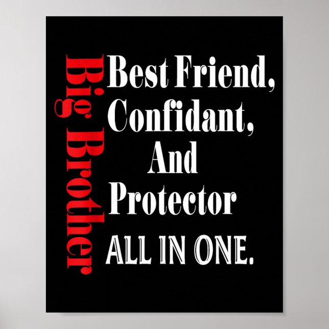 Póster Funny Big Brother Definition Birthday Men Teens Yo (Frente)