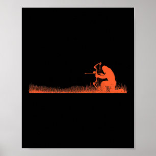 Póster Funny Bigfoot Archery Bow Hunter Sasquatch Bow Hun