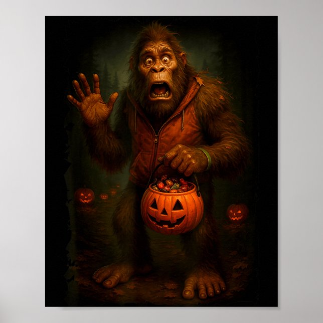 Póster Funny Bigfoot Halloween  (Frente)