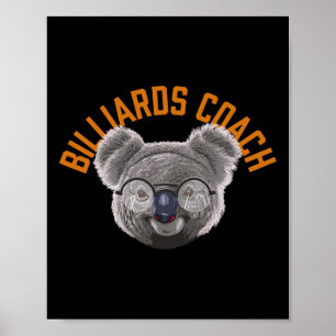 Póster Funny Billia jugador de billar de entrenadores de 